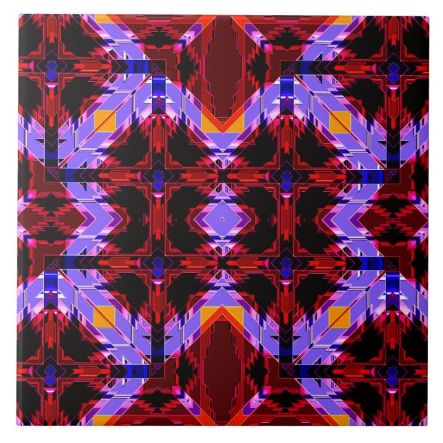 Azulejo De Cerámica Nativo americano moderno 1 mosaico (Frente)