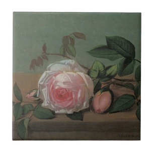 Azulejo De Cerámica Naturaleza muerta Flores en una cornisa de Otto Ot