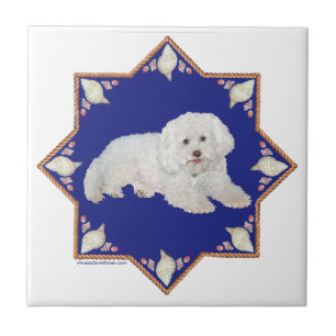 Azulejo De Cerámica Nautical Bichon Frise