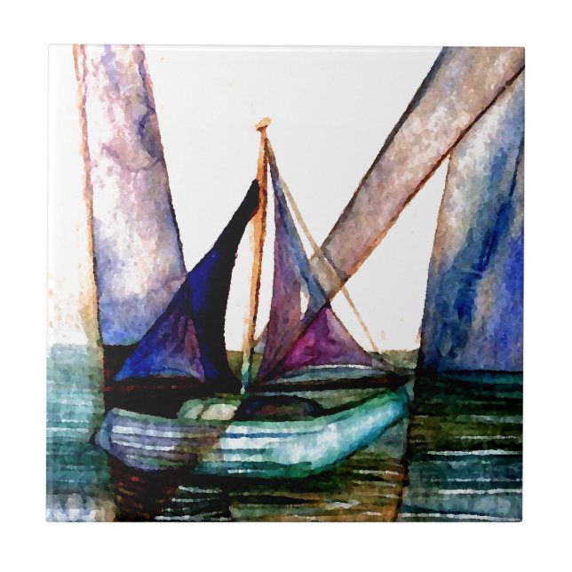 Azulejo De Cerámica Navegación del extracto 1 del velero de (Frente)