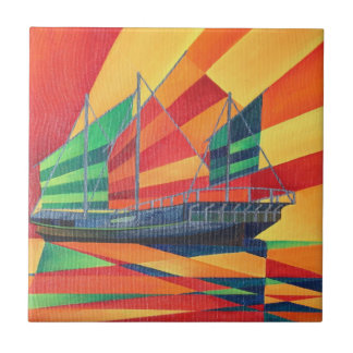 Azulejo De Cerámica Navegar fuera del barco basura