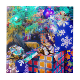 Azulejo De Cerámica Navidad azul