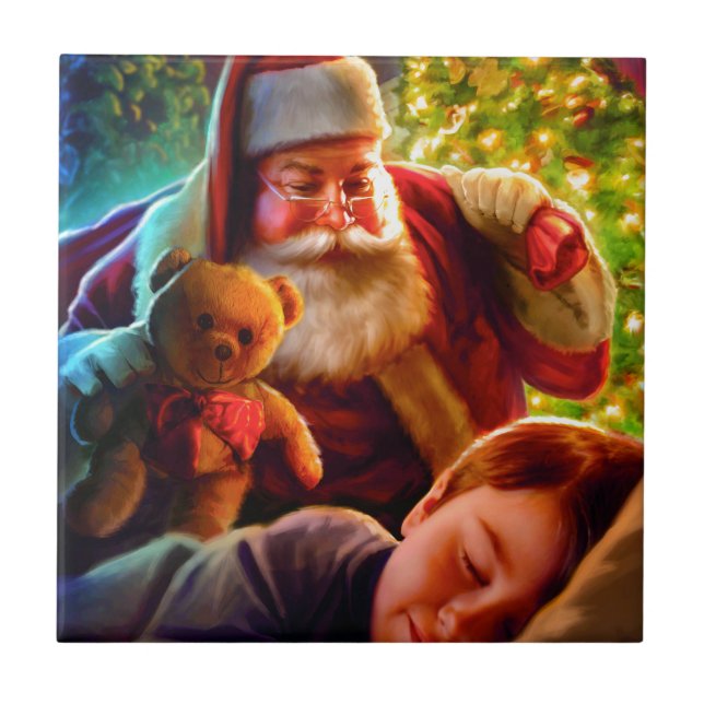 Azulejo De Cerámica Navidad de Santa (Frente)
