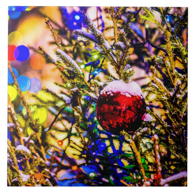 Azulejo De Cerámica Navidades Ball Red (Frente)