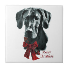 Azulejo De Cerámica Navidades Black Great Dane