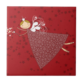 Azulejo De Cerámica Navidades caprichosos de copas de nieve Fairy Ange