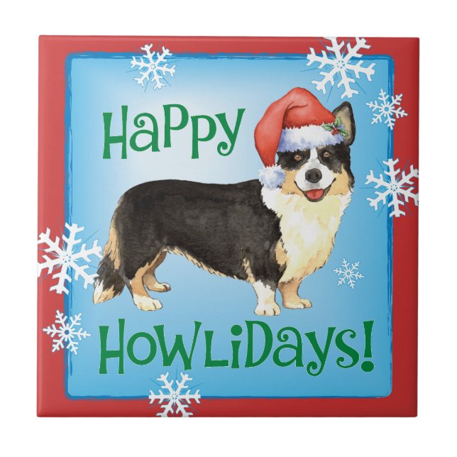 Azulejo De Cerámica Navidades Cardigan Welsh Corgi (Frente)