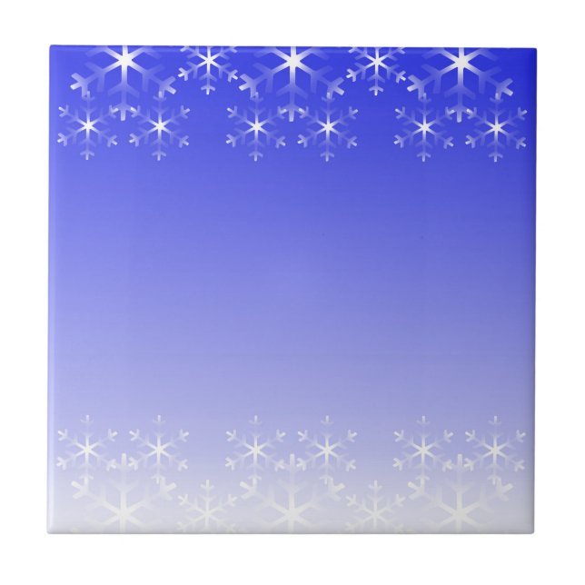 Azulejo De Cerámica Navidades con copos de nieve (Frente)