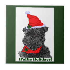 Azulejo De Cerámica Navidades de Affenpinscher