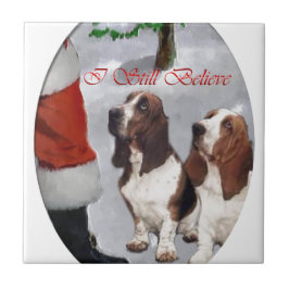 Azulejo De Cerámica Navidades de Basset Hound