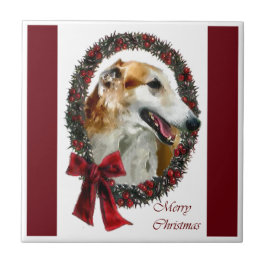 Azulejo De Cerámica Navidades de Borzoi
