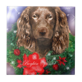 Azulejo De Cerámica Navidades de Boykin Spaniel