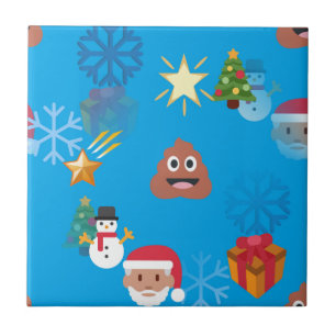 Azulejo De Cerámica navidades de caca de emoji