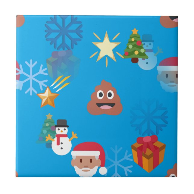 Azulejo De Cerámica navidades de caca de emoji (Frente)