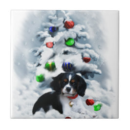 Azulejo De Cerámica Navidades de Cavalier King Charles Spaniel