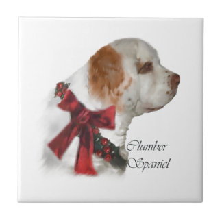 Azulejo De Cerámica Navidades de Clumber Spaniel