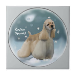 Azulejo De Cerámica Navidades de Cocker Spaniel Regalos