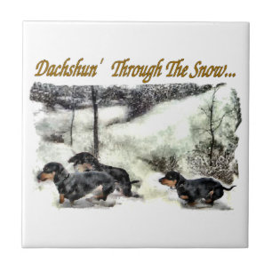 Azulejo De Cerámica Navidades de Dachshund