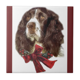 Azulejo De Cerámica Navidades de English Springer Spaniel