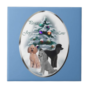Azulejo De Cerámica Navidades de Poodle Lovers