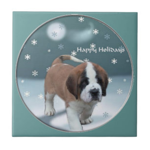 Azulejo De Cerámica Navidades de St Bernard