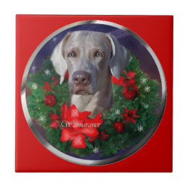 Azulejo De Cerámica Navidades de Weimaraner