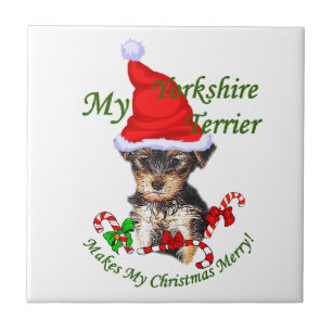 Azulejo De Cerámica Navidades de Yorkshire Terrier