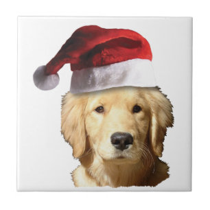 Azulejo De Cerámica Navidades Golden Retriever