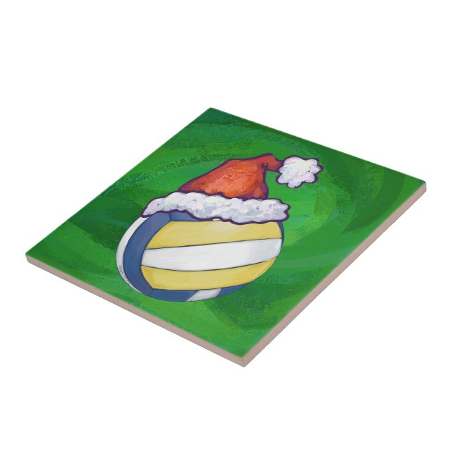 Azulejo De Cerámica Navidades Gorra Voleibol (Lado)