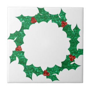 Azulejo De Cerámica navidades holly wreath