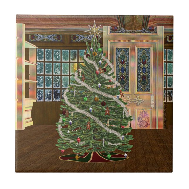 Azulejo De Cerámica Navidades mágicos (Frente)