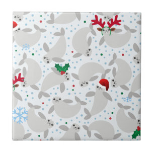 Azulejo De Cerámica navidades manatee
