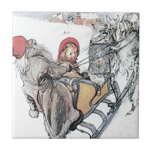 Azulejo De Cerámica Navidades Nisse y Kirsti