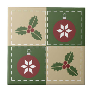 Azulejo De Cerámica Navidades Quilt Tile