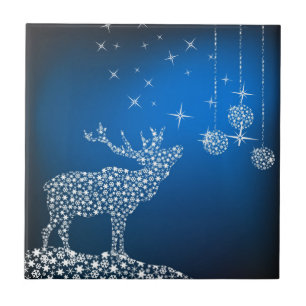 Azulejo De Cerámica Navidades renos y estrellas