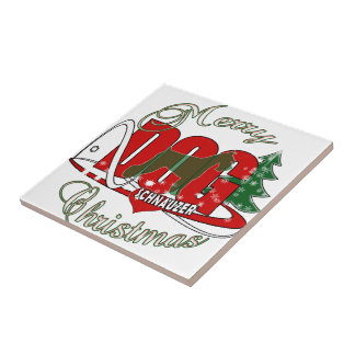 AZULEJO DE CERÁMICA NAVIDADES SCHNAUZER