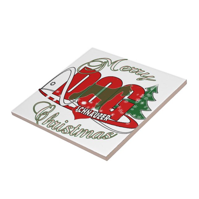 AZULEJO DE CERÁMICA NAVIDADES SCHNAUZER (Lado)