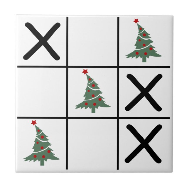 Azulejo De Cerámica Navidades Tic Tac Toe (Frente)