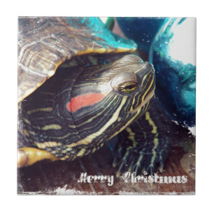 Azulejo De Cerámica Navidades Tortuga