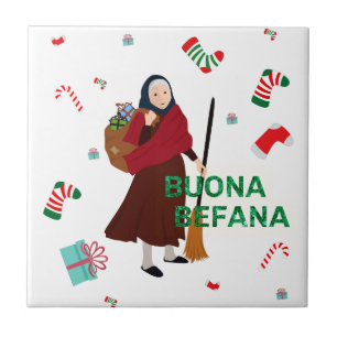 Azulejo De Cerámica navidades Witch buona Befana