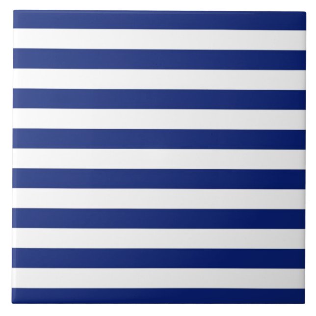Azulejo De Cerámica Navy Stripes Decoración Náutica (Frente)