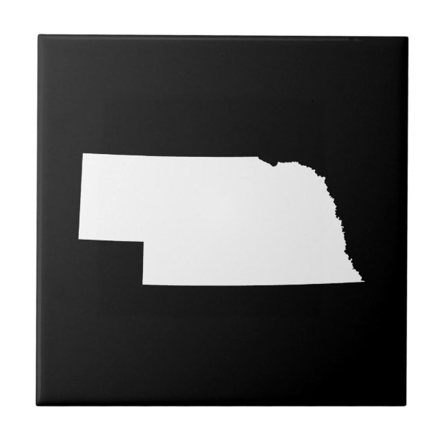 Azulejo De Cerámica Nebraska en blanco (Frente)
