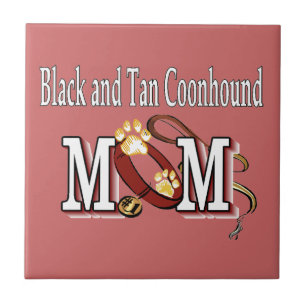 Azulejo De Cerámica Negro y Tan Coonhound Dog MOM