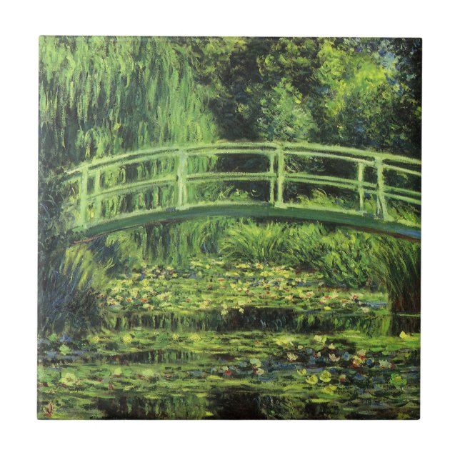 Azulejo De Cerámica Nenúfares por Claude Monet, Arte Antiguo (Frente)