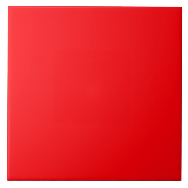 Azulejo De Cerámica Neón rojo fluorescente brillante (Frente)