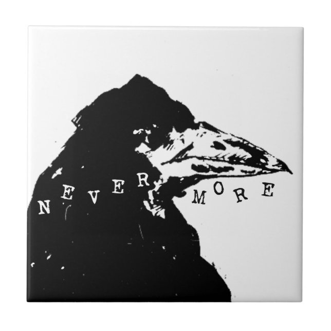 Azulejo De Cerámica Nevermore Raven de Edgar Allan Poe (Frente)