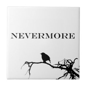 Azulejo De Cerámica Nevermore Raven Poem Edgar Allan Poe Design