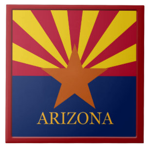 Azulejo De Cerámica Nilo de bandera del estado de Arizona