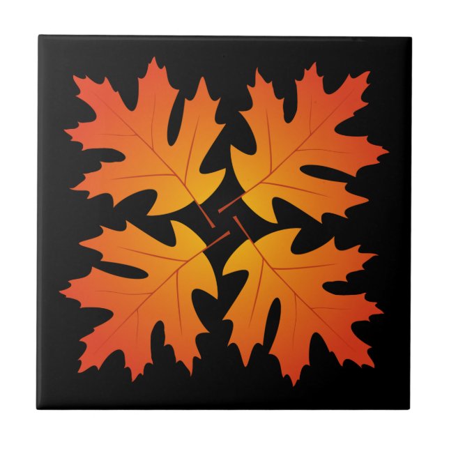 Azulejo De Cerámica Nilo de hojas de roble (Frente)