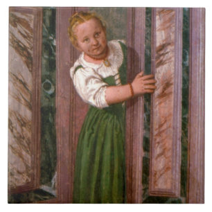 Azulejo De Cerámica Niño en la puerta, del Sala un Crociera, c.156